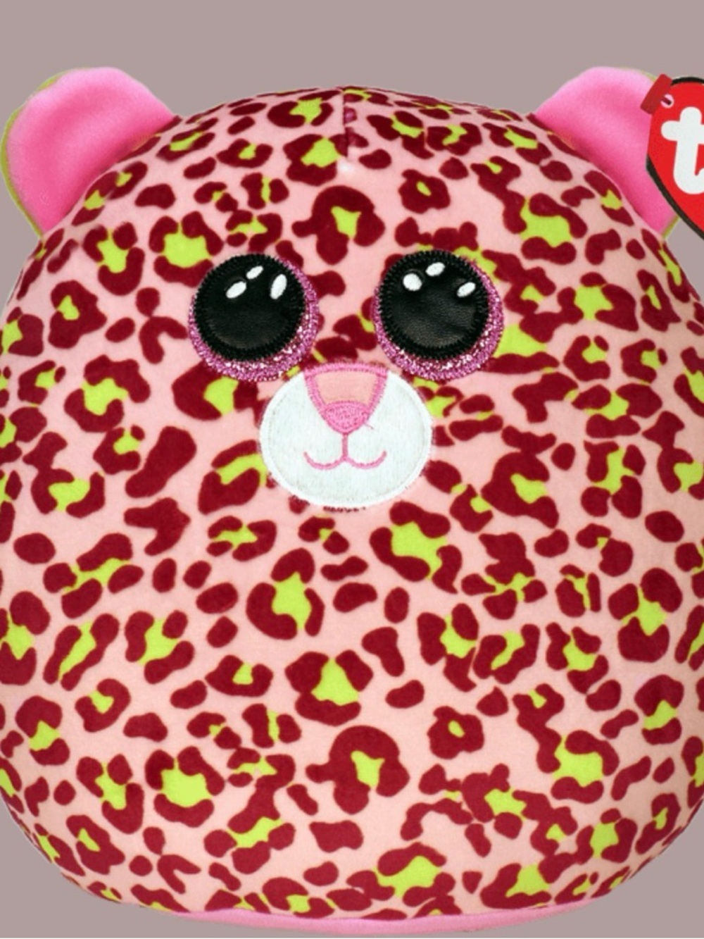 Ty Pink Leopard Print Plush with Neon Green Spots